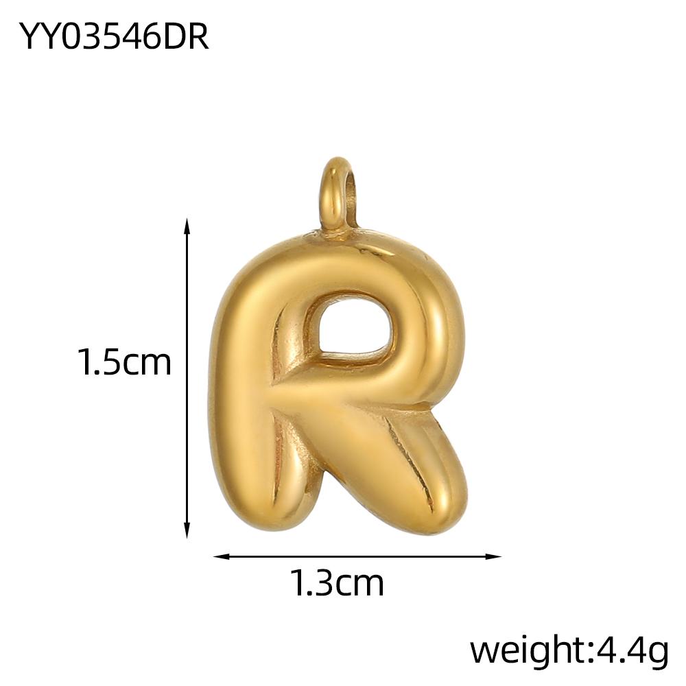 CARLIDANA Stainless Steel Gold Plated Alphabet 26 Letters Name Jewelry Mini Minimalist Bubble Initial Pendants for Necklace DIY