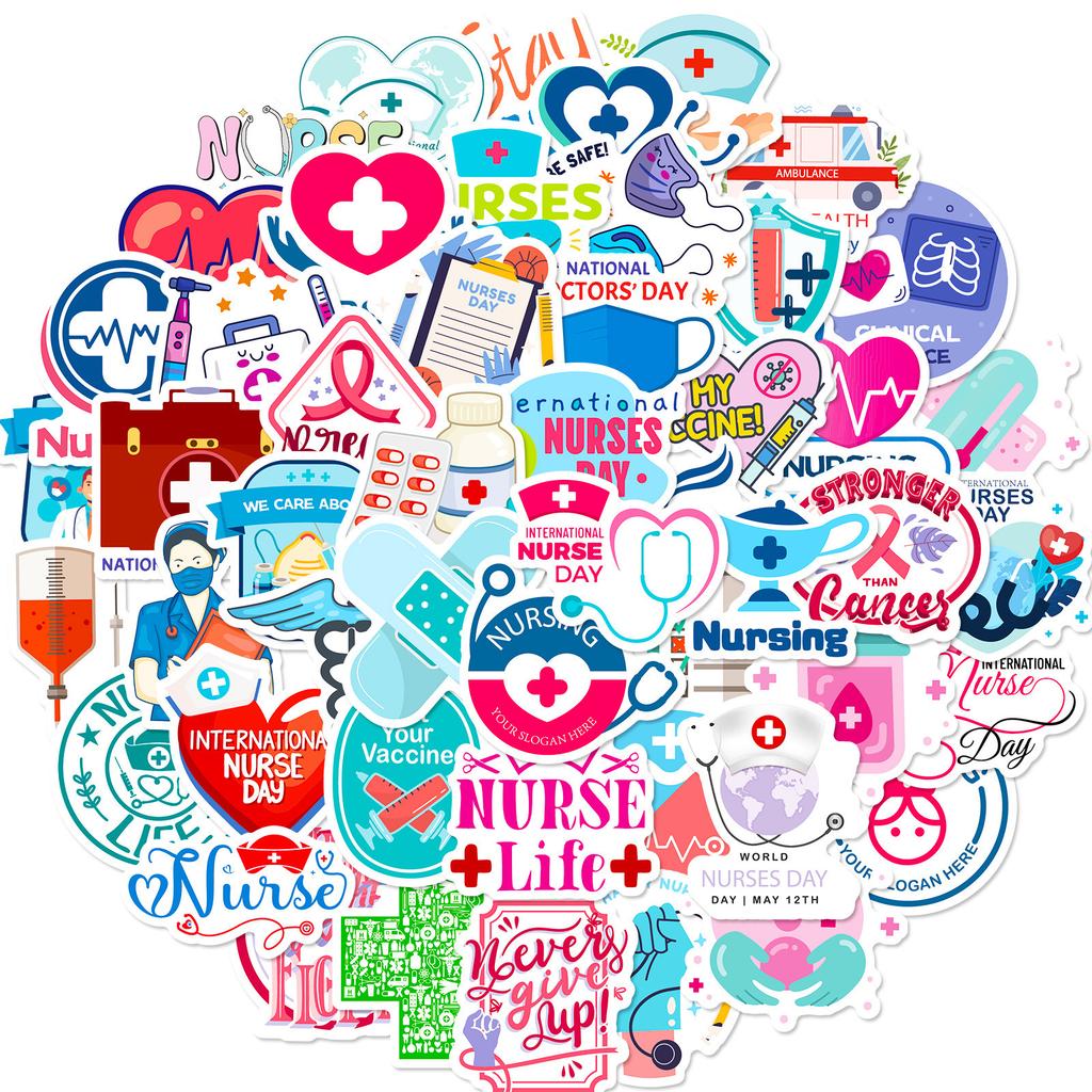 50 Stickers, Injections, Nurses, Medical Children, Picture Recognition, Baby Enlightenment, Decorative Stickers, Repeated Waterproof Stickers