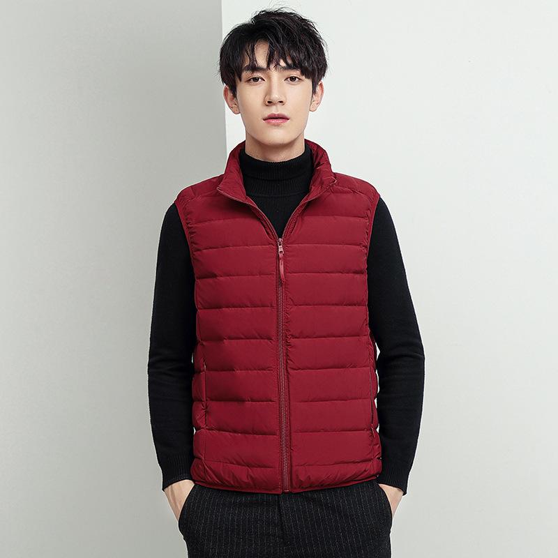 Thin Down Stand-up Collar Vest Men's Winter New Slim-fit Light Short