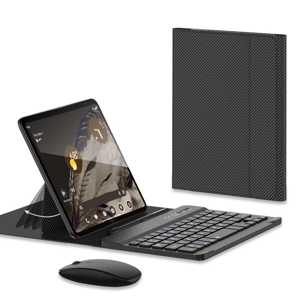 

For Samsung Galaxy Fold/Z Fold Series PU Leather Case Adjustable Kickstand Cover with Bluetooth-compatible Keyboard+Mouse D