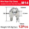 12 Pcs M12-M26 304 Stainless Steel Wire Rope Cable Clip Clamp U Bolt Saddle Fastener