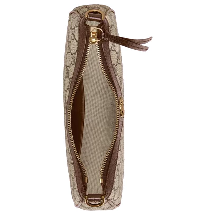 Gucci Ophidia GG Mała torebka Beżowa/Hebanowa Supreme Damskie Torby na ramię Beżowy 735132-FABLE-9442