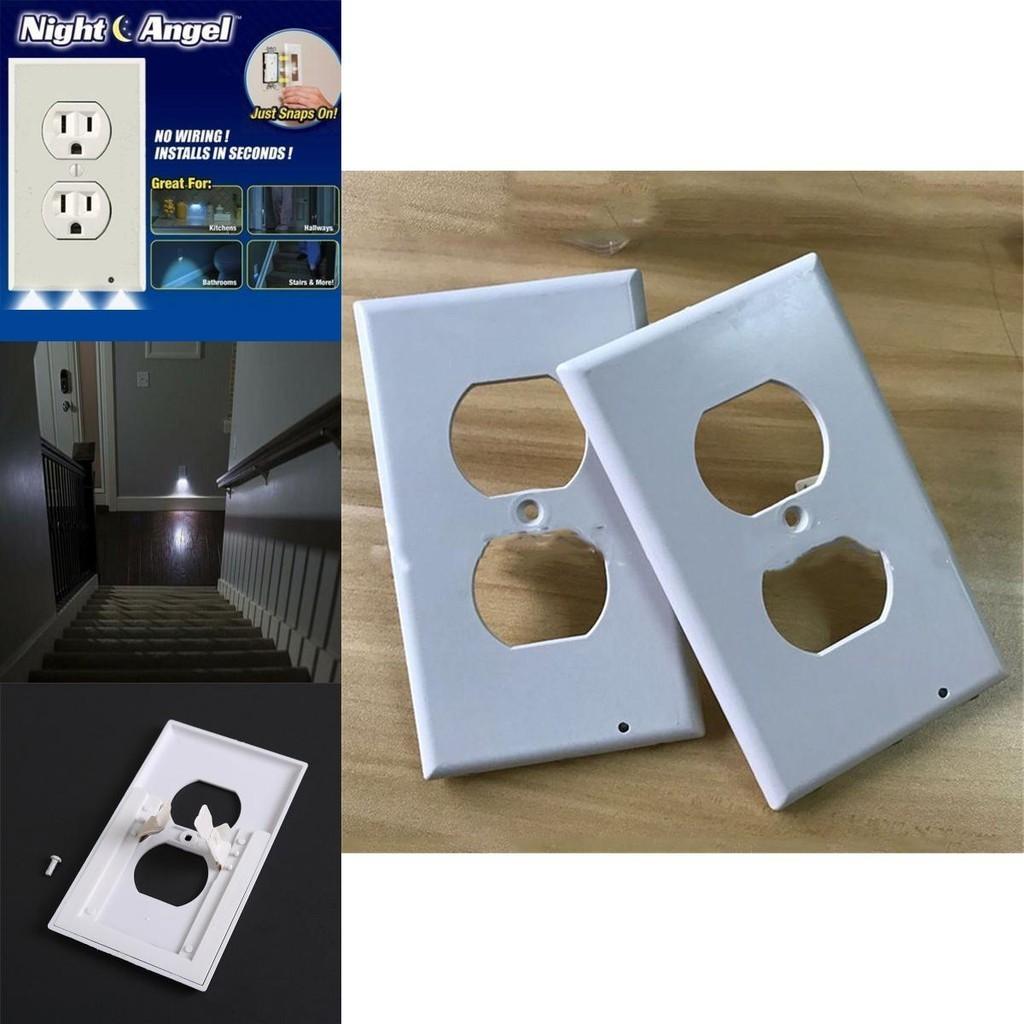 Versatile Wall Outlet Cover Socket Plate With Led Night Light Sensor For Safe Use