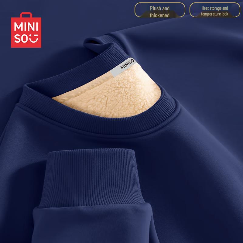 MINISO Men's Fleece Lined Crewneck Sweatshirt