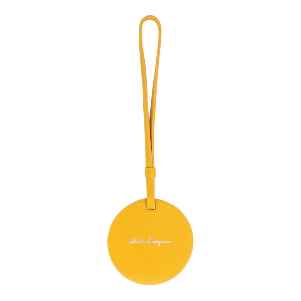Salvatore Ferragamo Embossed Palazzo Spini Feroni Leather Charm Light Yellow