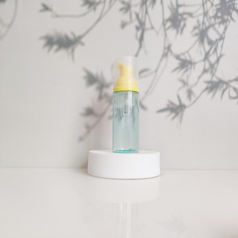 60ml Portable Transparent Green Facial Cleanser Foaming Bottle