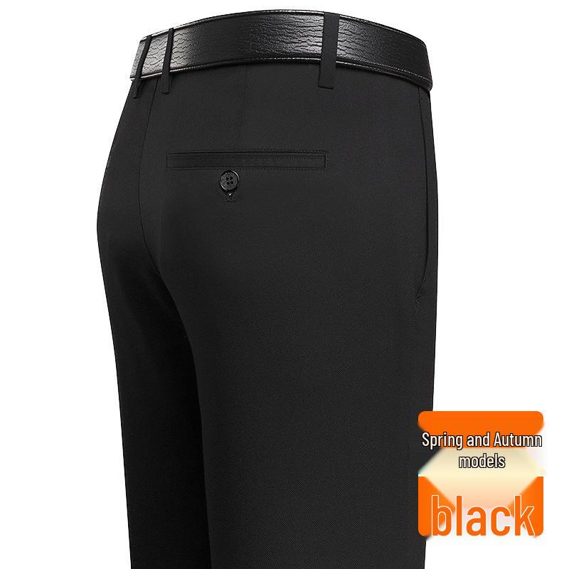 Thickened Winter Trousers: Casual Dress Pants for Middle-Aged Men