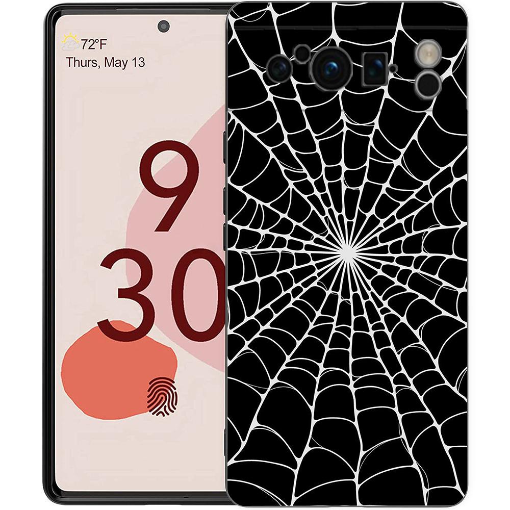 For Google Pixel 10 Pro Phone Case Pixel 9 Pro XL TPU Case Pixel 8 Pro 9A 8A 7A 7 6A 6 Pro Soft Cover Black Spider Web