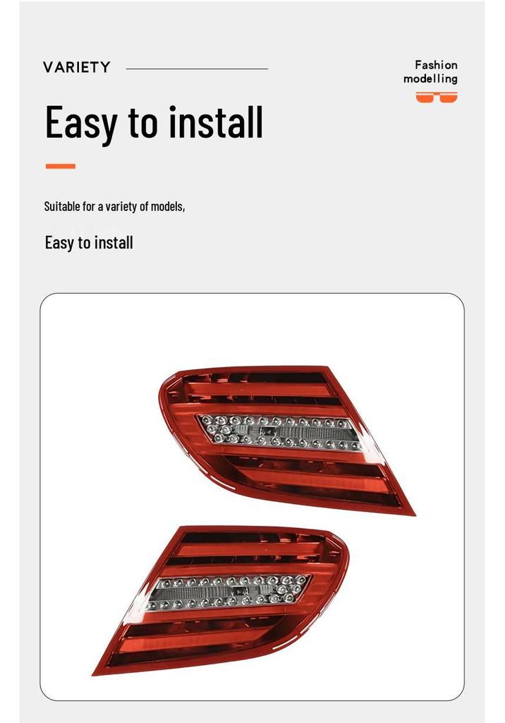Compatible with Mercedes-Benz C-Class 07-15 W204 Rear Tail Brake Light 2049060203 2049060503
