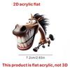 2D Large Mouth Horse Acrylic Pendant Flat Cartoon a Running Horse Keychain Car Pendant Big Mouth Horse Car Keychain