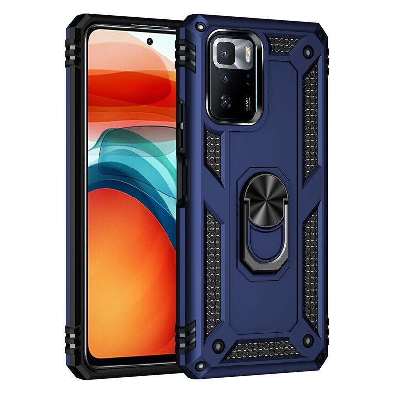 

Для Xiaomi POCO F2 M3 M4 PRO 5G чехол противоударный бронированный автомобильный магнитный держатель-подставка для кольца чехол для телефона для Poco X2 X3 GT F3 задняя крышка For Poco X2 синий