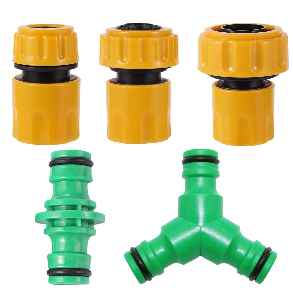 5Pcs Garden Water Quick Connectors 1/2" 3/4" 1" Pipe Fast Release Coupler Irrigation Car Washing Pipe Extension/Repair Joint