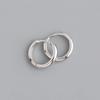 Real 925 Silver Minimalist Round Ear Buckle for Women Hoop Earring Jewelry Accessories