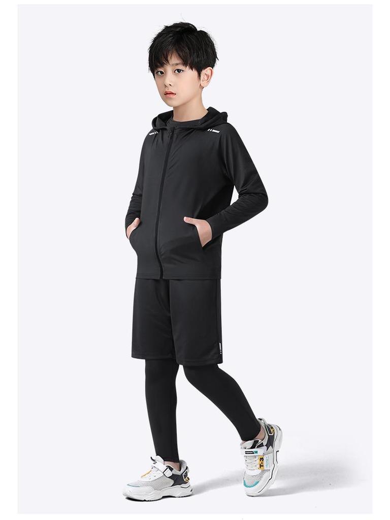 Autumn Quick-Drying Sports Suit: Boys' Basketball & Football Training Outfit with Tight-Fitting Winter Fitness Clothes for Teens