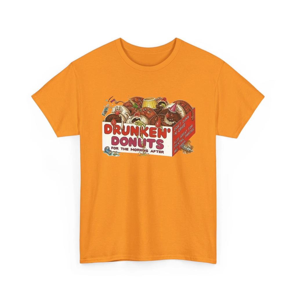 Wacky Packages Drunken Donuts Printed T Shirt Funny Dunkin Donuts Parody