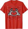 Valentines Day Skeleton Hand Heart Funny Graphic Unisex T-Shirt