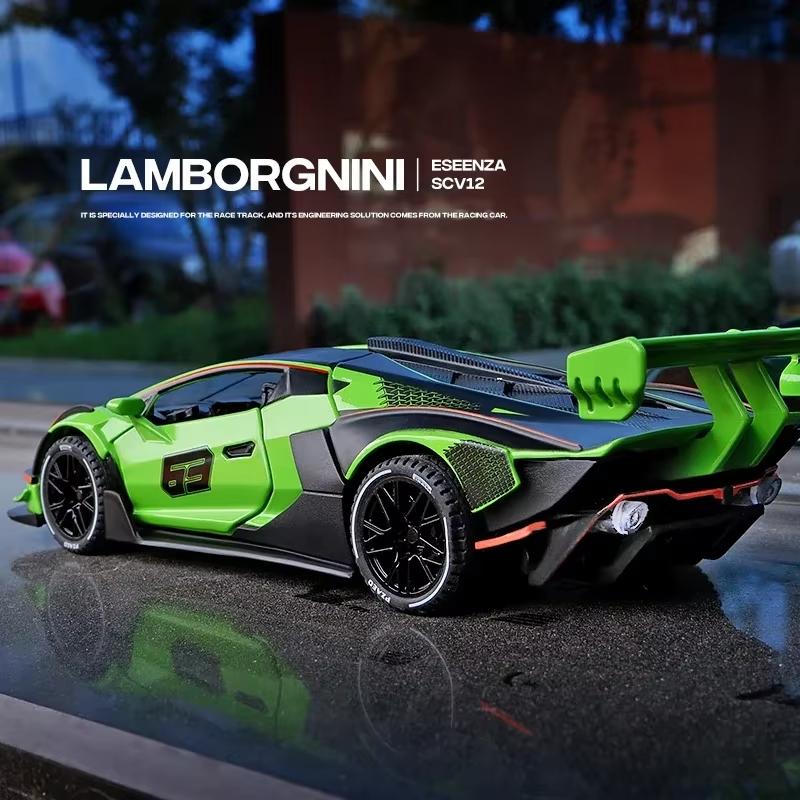 1:32 Lamborghini SCV12 Sports Car High Simulation Diecast Metal Alloy Model Car Sound Light Pull Back Collection Kids Toy Gifts
