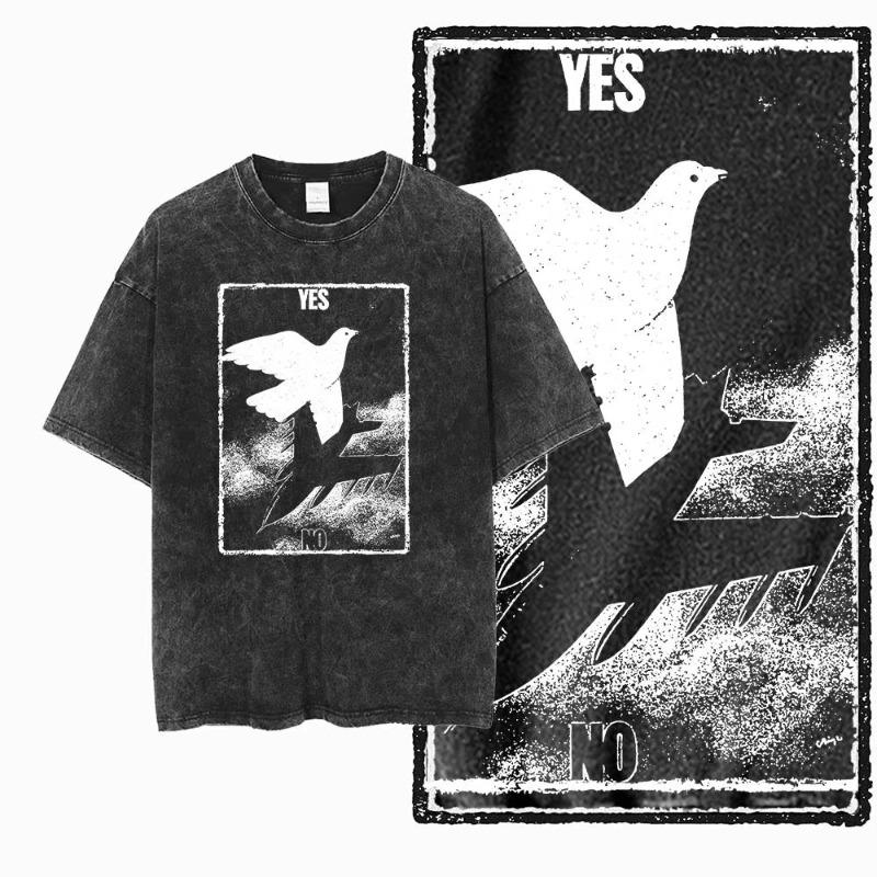 Anti War Peace No War Vintage Graphic Washed Distressed Big Size Cotton Men's T-Shirt
