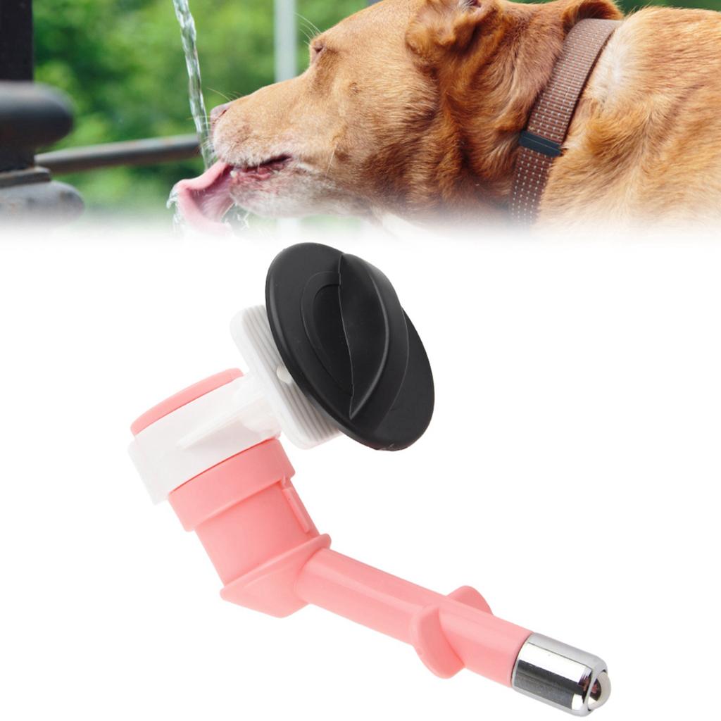 ABS Dog Feeder Hanging Leak Proof Nozzle Drinking Water Head Pet Supplies Accessory(Pink )