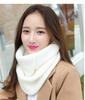 Solid Color Thick Knit Scarf for Women Autumn Winter Korean Style Warm Neckwear Scarf