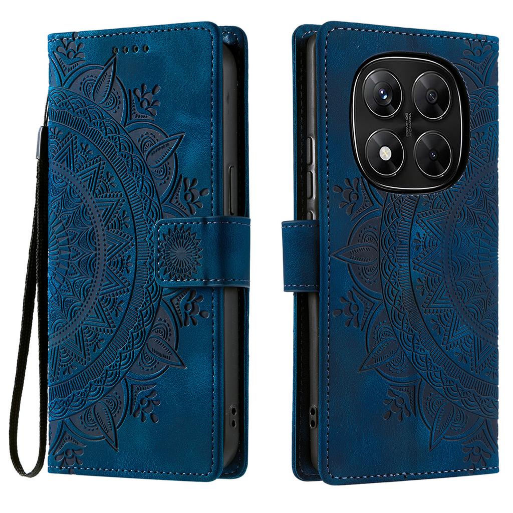 For Xiaomi Redmi Note 14 Pro 5G/Poco X7 5G Case Imprinted Totem Skin Feel Wallet Leather Phone Cover