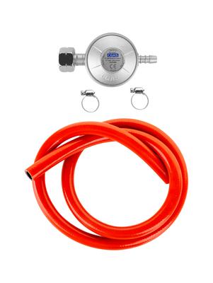 Gas Reducer for 11 Kg Cylinders, 1 M Hose, Clamps