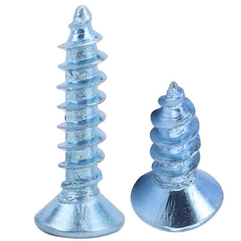 Blau & Weiß Verzinkte Senkkopf Kreuzschlitz Flachkopf Selbstschneidende Schrauben (M3/M4/M5/M6)