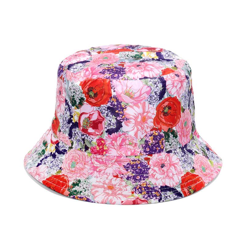 Unisex Vegetables Fruits Print Bucket Hats For Women Girls Summer Double-Sided Foldable Panama Sun Hat Fruit Bob Fisherman Caps