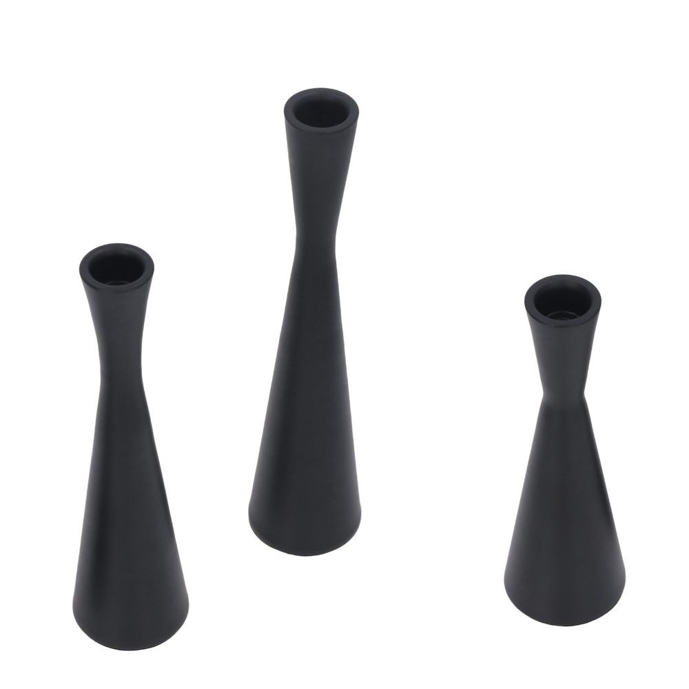 3PCS Conical Tapered Metal Candle Holders European Taper Candle Holders Home Decor Accent