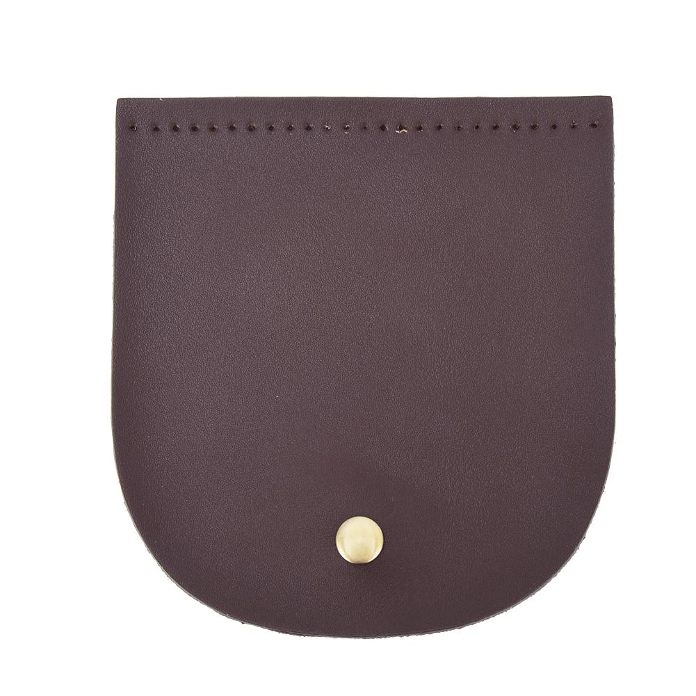 Bag Cover Split Leather Magnetic Buckle Hand Made Handbag Parts with Bronze Accessories 12.6x13.7cm(Brown )