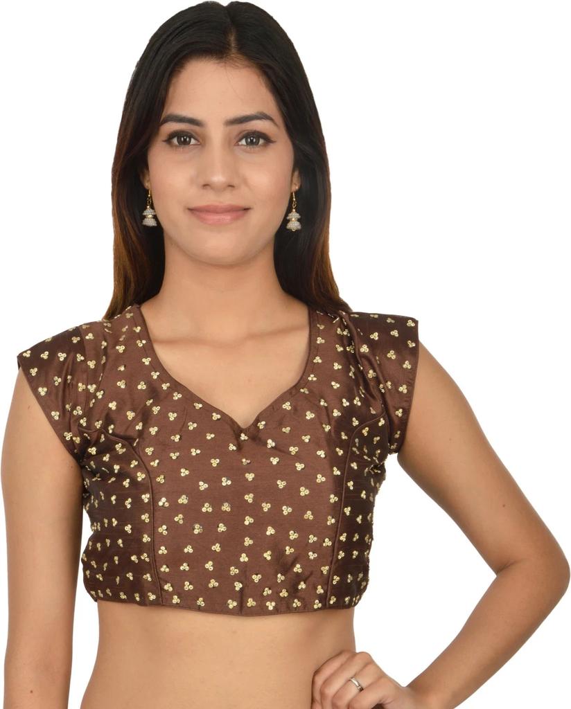 Women's V Neck Desigenr Choli Indian Bollywood Wedding Wear Stitched Blouse