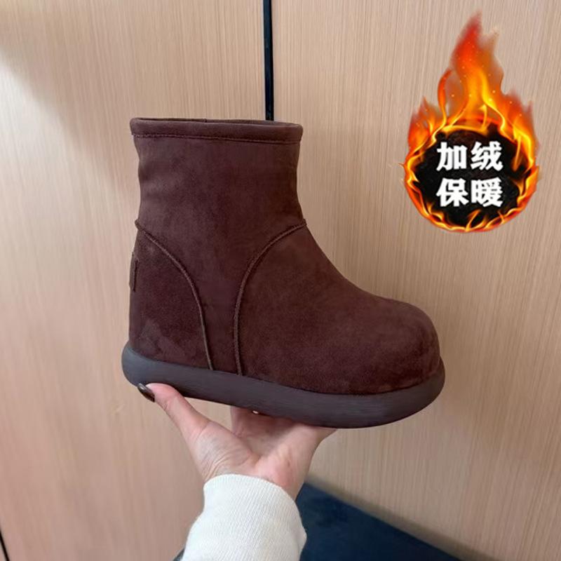 

Retro heightening thick-soled snow boots women s winter new short boots women s warm velvet thickened large cotton boots 39 темно-коричневого кольору