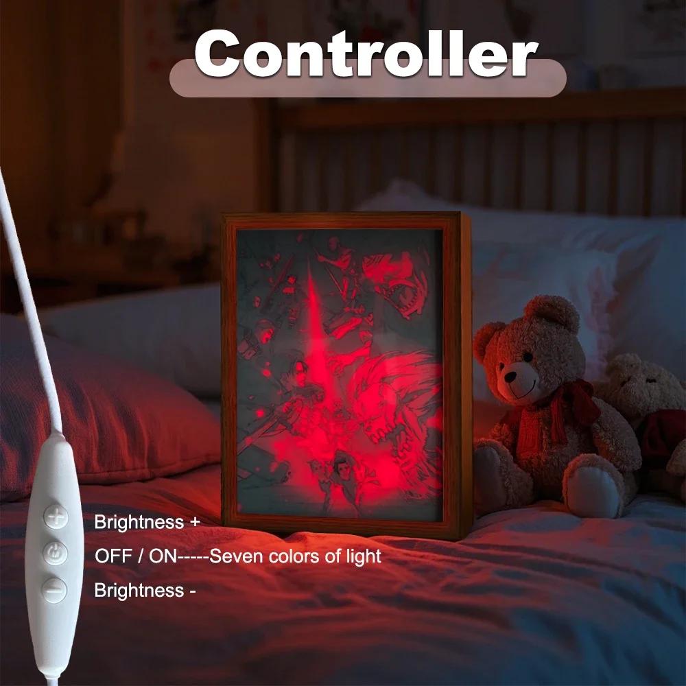 Anime Attack on Titan 7-Farben Lichtmalerei LED-Lampe Innenraum Wanddeko Zuhause Dekorative Malerei Geschenke für Freunde Mondlampe