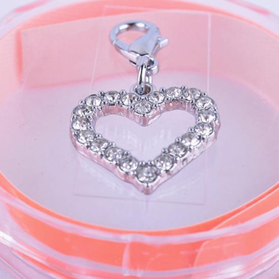 Hundehalsband-Anhänger Mit Strasssteinen | Herz-Anhänger 2,9x2,5 Cm Für Haustiere