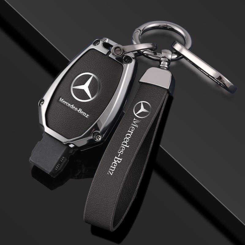 1pcs Leather Car Smart Key Case Cover Shell Fob Holder For Mercedes Benz A B C E S R-Class C43 CLA GLB GLC GLK SLK SL Vito W20