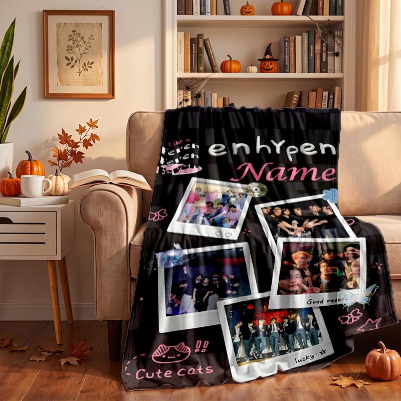 Mantas de Franela Personalizadas de ENHYPEN Suaves Cálidas Acogedoras Mantas para Decoración del Hogar Regalos Navideños