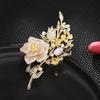 Elegant Floral Brooch Pin for Women Rose Design with Rhinestone Embellishments Suitable for Evening Wear and Special Occasions Accessories