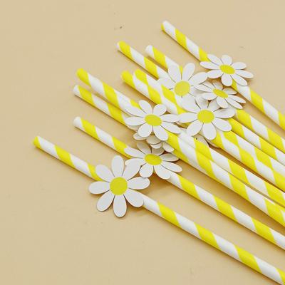 10 Stücke Süße Daisy Blume Einweg Papierstrohe Bar Trinkhalme Geburtstag Baby Shower Hochzeit Party Versorgung Dekorationen