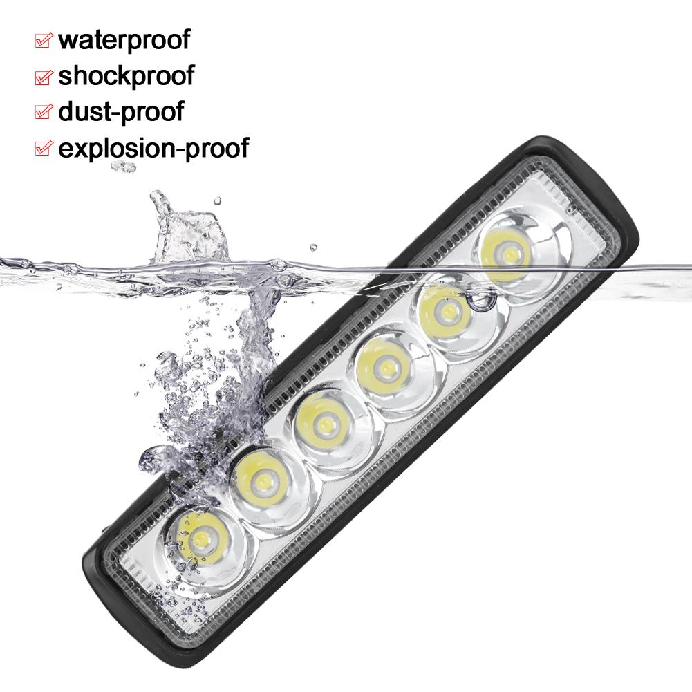18W 6500K 1800LM 6LED Work Light Bar Waterproof Car Motorcycle Driving Lamp for Off Road