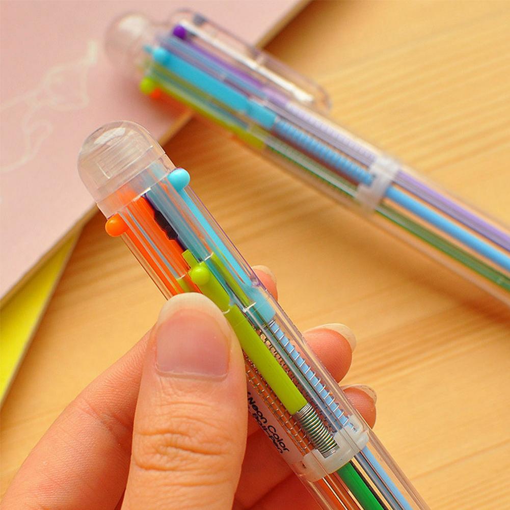 6 in 1 Color Multi Function Ballpoint Pen 0.5mm Novelty Multi-color Children's Gifts Korean Stationery 6 colours Ball Point Pen