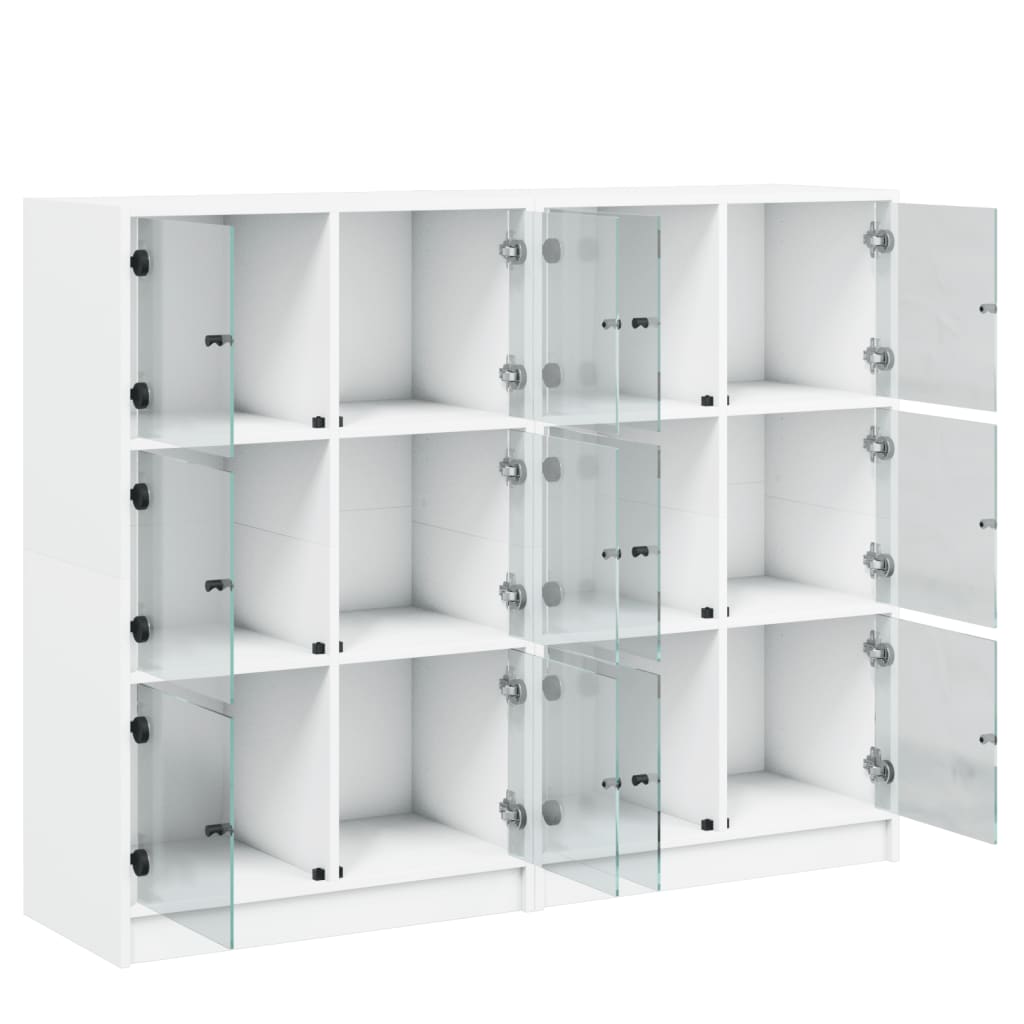 Vidaxl Biblioteczka Z Drzwiczkami, Biała, 136X37X109 Cm