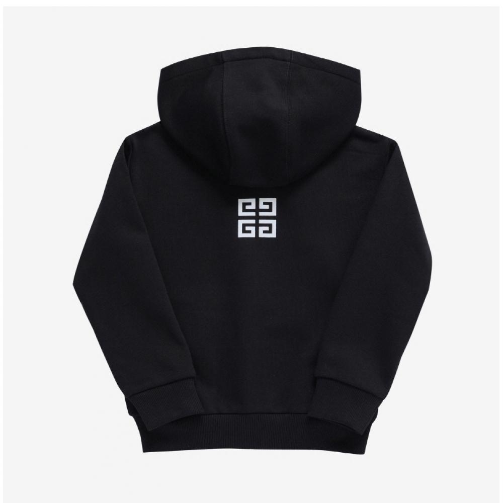 Givenchy H15352 09b Archetype Logo Print Kids Zip Up Hoodie