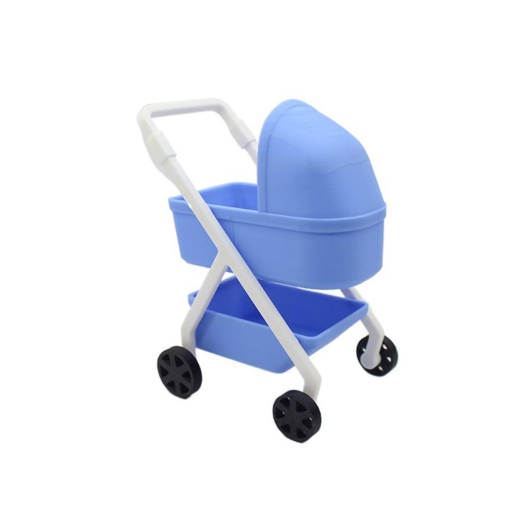 Bedroom Miniature Baby Stroller 1:12 Simulation Baby Bassinet Cart  Kids Toy