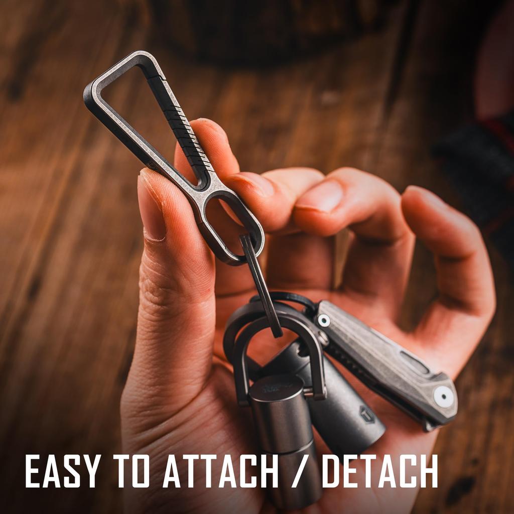 KeyUnity KD01 Titanium Key Ring with Simple Easy to Great Gift Keychain, Carabiner, Keychain, Anti-Loss, Install, Durable, (KD01)
