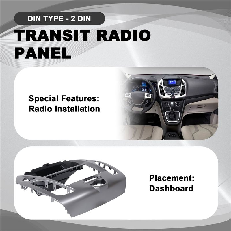 Portable 2 Din Car Fascia Radio Panel DVD Frame Install Kit For FORD Transit Connect, Tourneo Connect 2014 2015