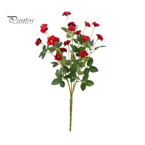 Artificial Flower 1 Bunch Realistic Looking Easy Care Faux Silk Fake Cloth Simulation Chinese Rose DIY Vase Arrange Flowers Home Decor Bouquet