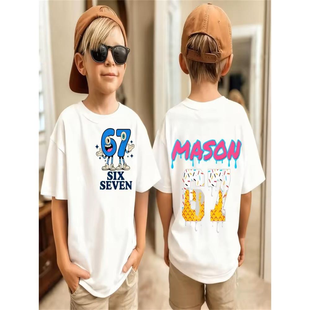 Summer 67 Meme T-Shirt for Men's Funny Digital Print Short Sleeve Tee Loose Comfortable Tops Streetwear Fashion Women Clothes