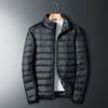 Mens Lightweight Short Cotton-Blend Puffer Jacket Slim Fit Stand Collar Casual Outerwear All