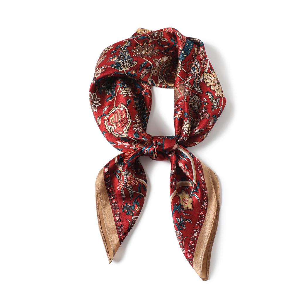 Silk 68cm Retro Small Square Scarf - Spring & Autumn Fashion Accessory for Women