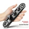 Magnetic Socket Holder Rack Organizers With Adjustable 360°Rotating Clip for 1/2 3/8 1/4 Socket Secure Tool Storage